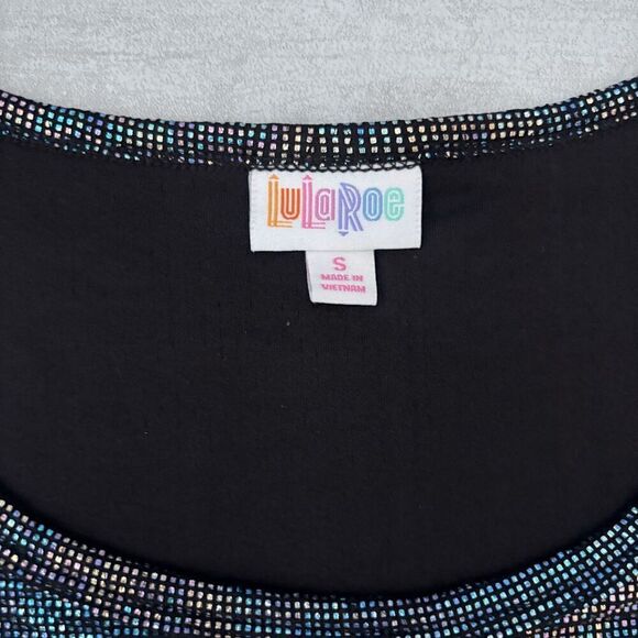 Lularoe Elegant Nicole Dress Rainbow Mermaid Swing Shimmer Iridescent Oil Slick - Picture 7 of 8